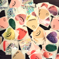 【全て手描き！】キラキラハートシール　たっぷり90枚！ 3枚目の画像