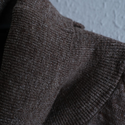 女款亞麻針織雙層長袖高領套頭衫（棕色）| 2 種尺寸 第5張的照片