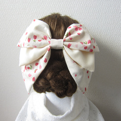 髪飾り　リボン　白桜✿　ウエディング　成人式　卒業式　着物　袴　振袖　 3枚目の画像