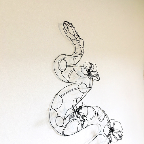 ワイヤーアート 蛇 ヘビ へび 巳 干支 裏干支【受注制作】 立体