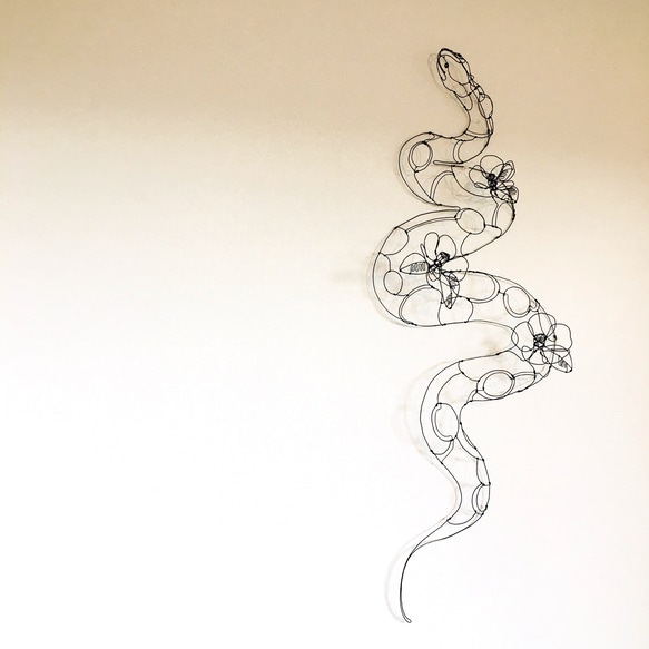ワイヤーアート　蛇　ヘビ　へび　巳　干支　裏干支【受注制作】 