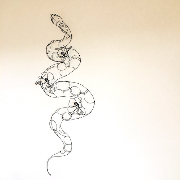 ワイヤーアート　蛇　ヘビ　へび　巳　干支　裏干支【受注制作】 