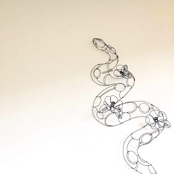 ワイヤーアート　蛇　ヘビ　へび　巳　干支　裏干支【受注制作】 