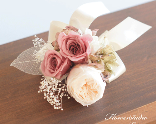 コサージュ】プリザーブドフラワーのコサージュ♡アンティークカラー