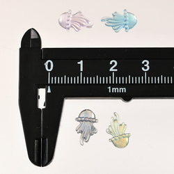 ネイルパーツ クラゲ 12ｍｍ カラフル 200個 海 3D デコ レジン ハンドメイド 手芸 パーツ BD3602 4枚目の画像