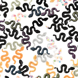 ネイルパーツ 蛇 17mm ミックス 100個 ヘビ プラ製 デコ レジン