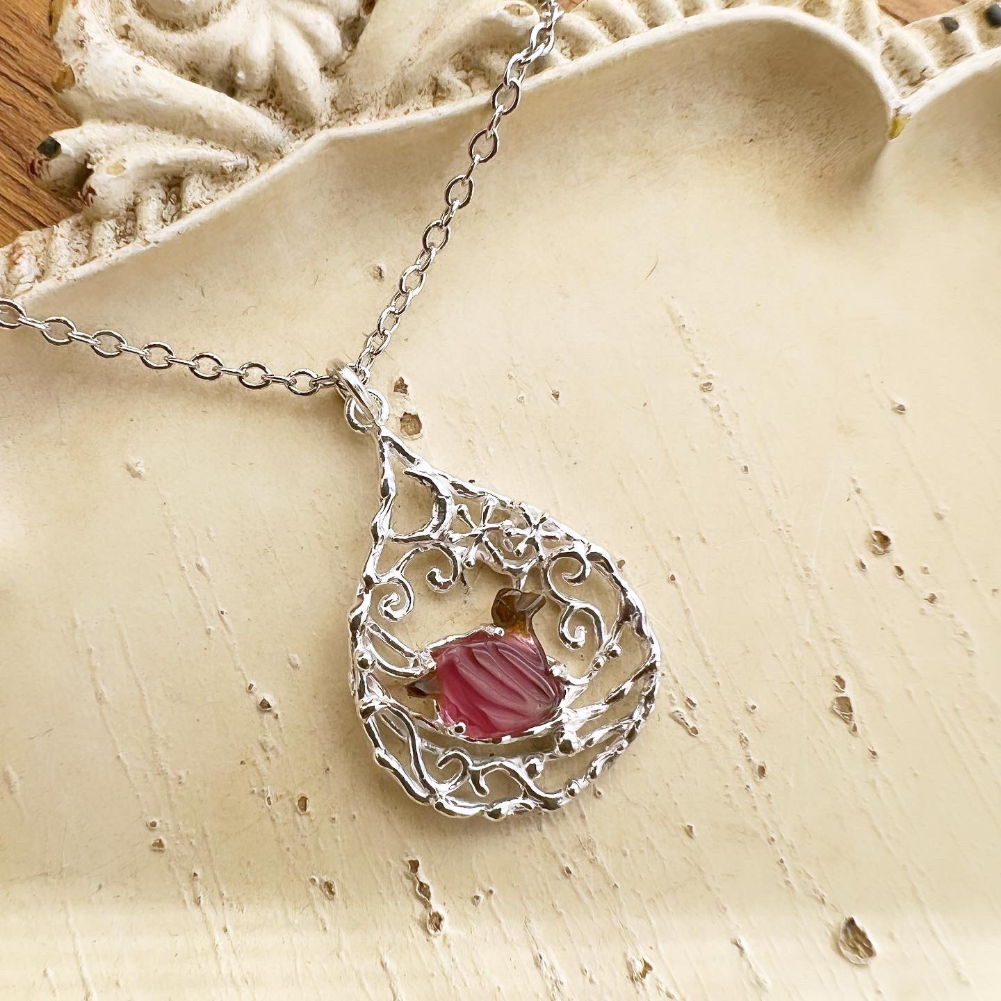 Tourmaline Bird Necklace