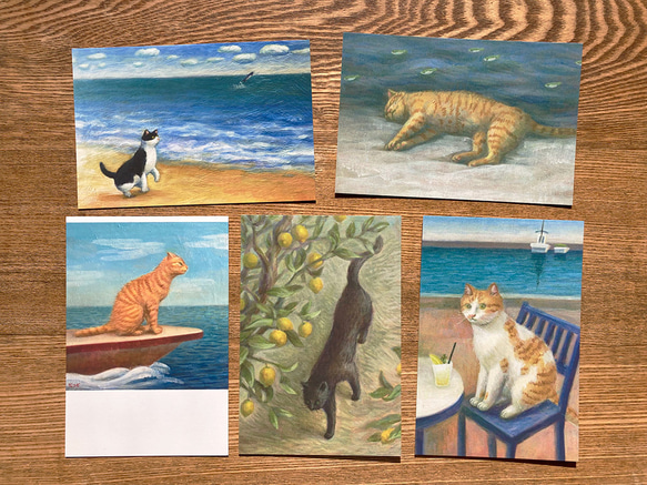 猫ポストカード５枚セット no.2 1枚目の画像