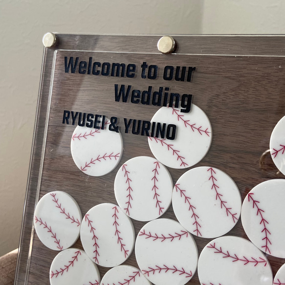 ウェディングドロップス　サインボール　野球　50名様まで　ウェルカムボード　ゲスト参加型結婚証明書　 7枚目の画像