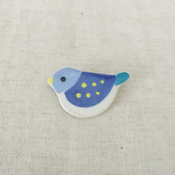 小鳥ブローチ(水色×青) 1枚目の画像