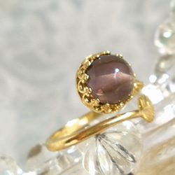 レアストーン 宝石質 シリマナイト leaf ring（フリーサイズリング） 14枚目の画像