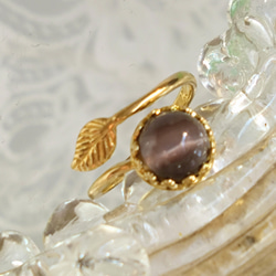 レアストーン 宝石質 シリマナイト leaf ring（フリーサイズリング） 3枚目の画像