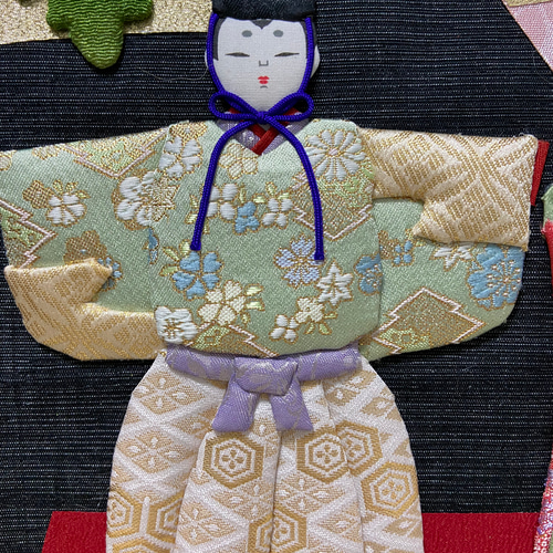 雛祭り　押絵飾りタペストリー お雛様タペストリー【雛祭り】軸付きタペストリー 3月壁飾り