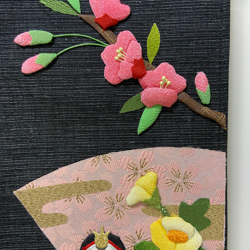 送料無料 押絵 吉祥祝い立雛タペストリー その他インテリア雑貨