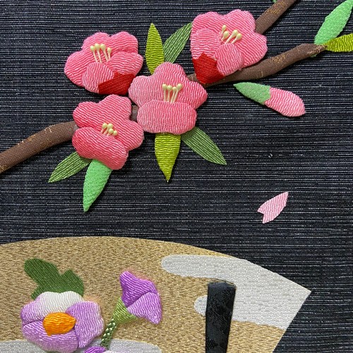 雛祭り　押絵飾りタペストリー 吊りタペストリー お雛様」ひな飾り 雛飾り 押し絵 ちりめん細工