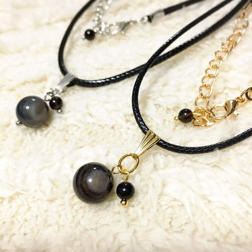 再販5】【あなたを見守る・願望成就のお守り】天眼石とモリオン・黒