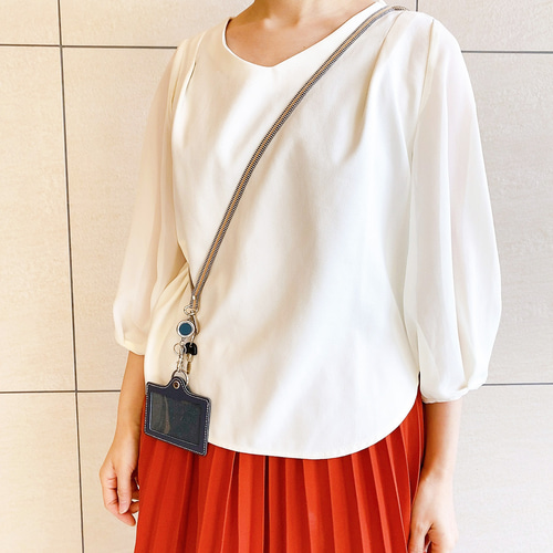 真田紐 ショルダーリール ストラップ IDケース斜め掛け お肌に優しい