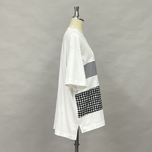 SALE 春 夏 異素材切り替え ビッグTシャツ レディース トップス