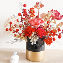 瀞愛天然-永生玫瑰喜慶年花含禮盒卡片 第2張的照片