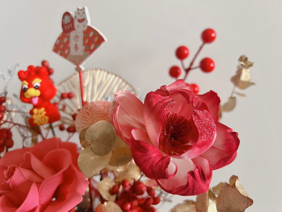 瀞愛天然-永生玫瑰喜慶年花含禮盒卡片 第11張的照片