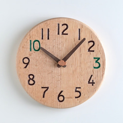 おやつ時間＆鯛焼き 直径24cm 掛け時計 ｵｰｸ【2402】 1枚目の画像