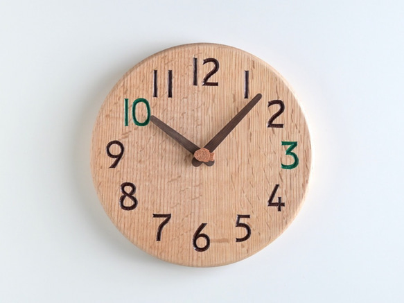 おやつ時間＆鯛焼き 直径24cm 掛け時計 ｵｰｸ【2402】 1枚目の画像