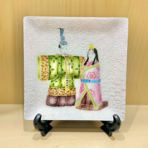ひな祭り七宝焼｜飾皿｜雛人形（緑） その他インテリア雑貨 安藤七宝店