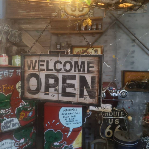 Old New！ アメリカンな看板 オープン&クローズド 吊り下げ看板