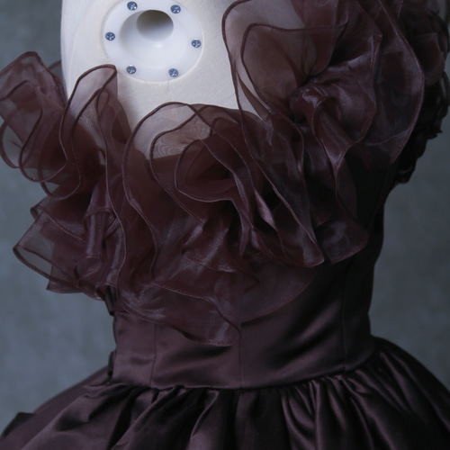 RODE de FLEURS ブラウンオフショルダードレス S RODE de FLEURS