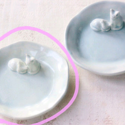 jewelrydish(ねこちゃんたち)　黄緑に近い水色 9枚目の画像