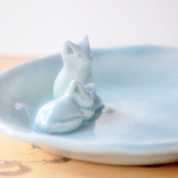 jewelrydish(ねこちゃんたち)　水色 5枚目の画像