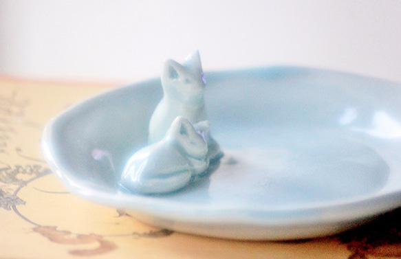 jewelrydish(ねこちゃんたち)　水色 5枚目の画像