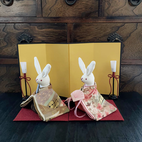 素敵な和柄のお着物のうさぎ雛 (雛人形.お雛様.おひな様) ひな人形・雛