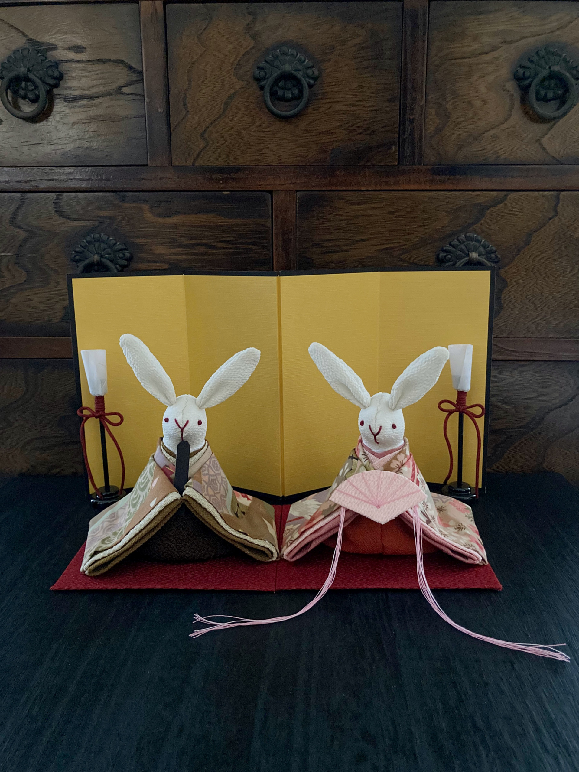 素敵な和柄のお着物のうさぎ雛 (雛人形.お雛様.おひな様) ひな人形・雛