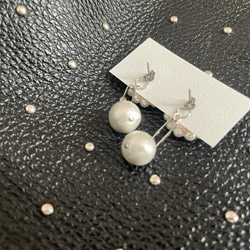 kyska pearl × oval cotton pearl ピアス・イヤリング 3枚目の画像