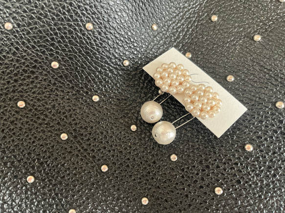 kyska pearl × oval cotton pearl ピアス・イヤリング 5枚目の画像