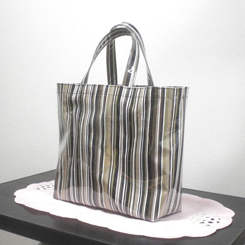 Bagビニール大／シックなストライプ トートバッグ motoko 通販