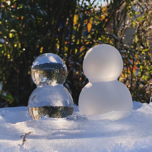 アイスマン（ガラスの雪だるま） 立体・オブジェ アズーロ グラス