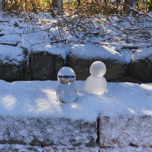 アイスマン（ガラスの雪だるま） 立体・オブジェ アズーロ グラス