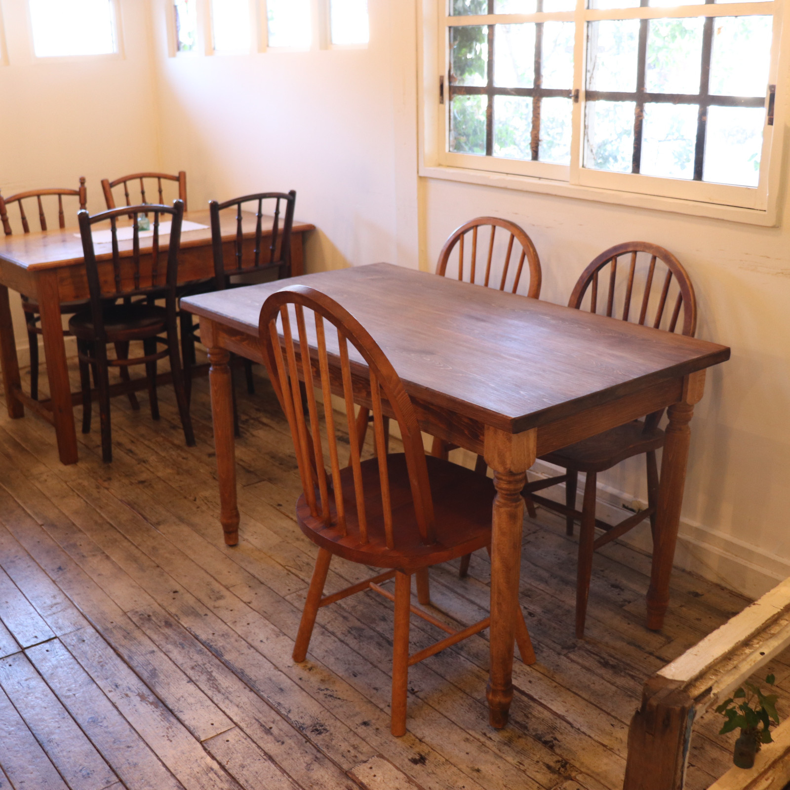 ヒノキW1200奥行700 シャビー調　レトロ　ろくろ足 #ネイルテーブル　#ネイルデスク