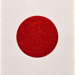 しっかりとした厚塗り赤とキャンバスの白さを追求●『太陽』○がんどうあつし絵画油絵 3枚目の画像