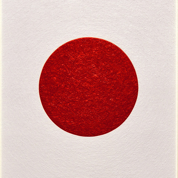 しっかりとした厚塗り赤とキャンバスの白さを追求●『太陽』○がんどうあつし絵画油絵 3枚目の画像