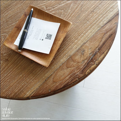 チーク無垢材 ヴィンテージサイドテーブルBoln01 丸テーブル 什器 コーヒーテーブル 一点物 再生家具 無垢材家具 3枚目の画像