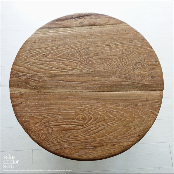 チーク無垢材 ヴィンテージサイドテーブルBoln01 丸テーブル 什器 コーヒーテーブル 一点物 再生家具 無垢材家具 9枚目の画像