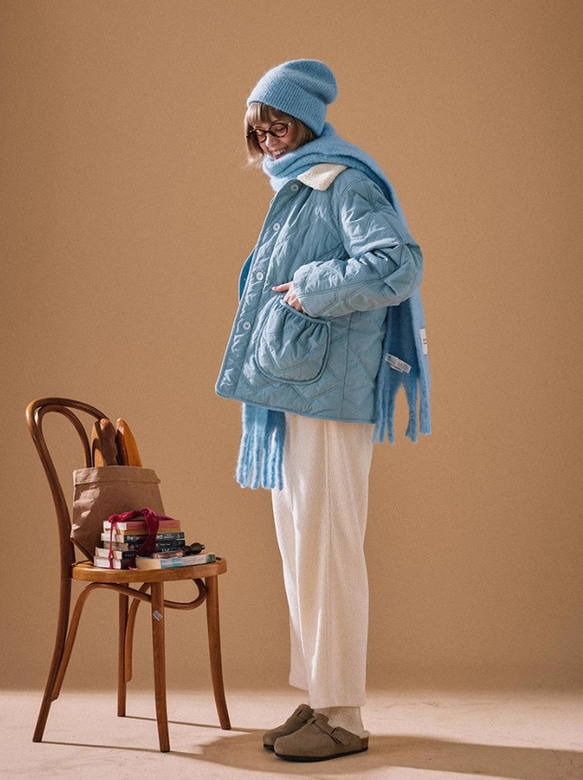 襟配色　綿入りコート　アウター ご注文から商品到着までに約7 20日程度かかります