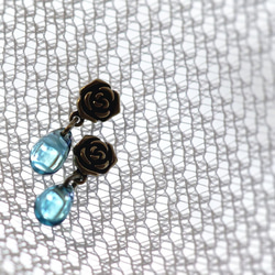 泡泡水滴耳環 / 海藍寶石 第3張的照片