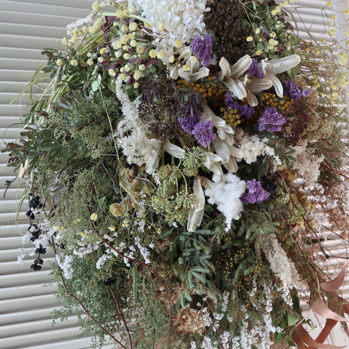 鳥かごアレンジ　ミモザ　ユーカリ　スワッグ　リース 鳥かごアレンジ ミモザ ユーカリ スワッグ リース