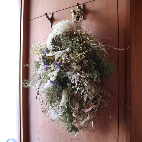 鳥かごアレンジ　ミモザ　ユーカリ　スワッグ　リース 鳥かごアレンジ ミモザ ユーカリ スワッグ リース