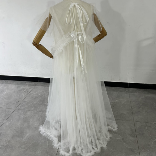 高品質！妊婦ドレス マタニティドレス 写真撮影 オフホワイト