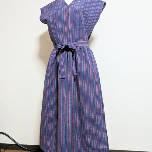 会津木綿/HARAPPA/ラップドレス/ラップワンピース ワンピース